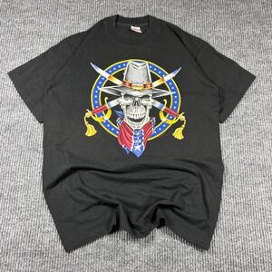 Vintage Rugged Shirt Men's XL 1996 Bike Week Myrtle Beach Skull Rebel Grunge